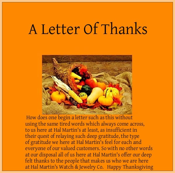 A Letter Of Thanks
